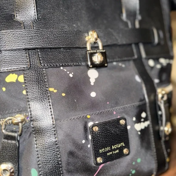 Henri Bendel Black Multicolor Splatter Backpack - Picture 8 of 8